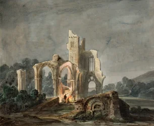 Paysage nocturne avec ruines gothiques